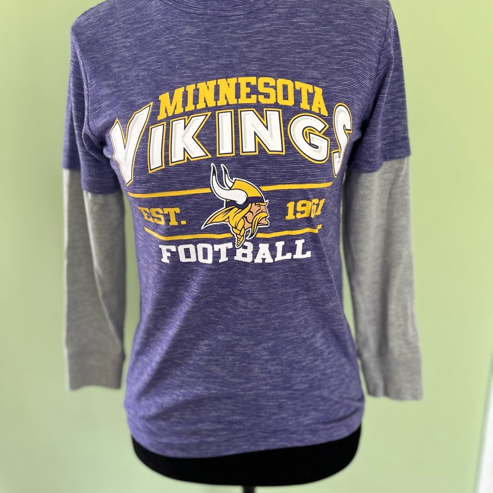Minnesota Vikings Kids Purple and Gray Long Sleeve Shirt